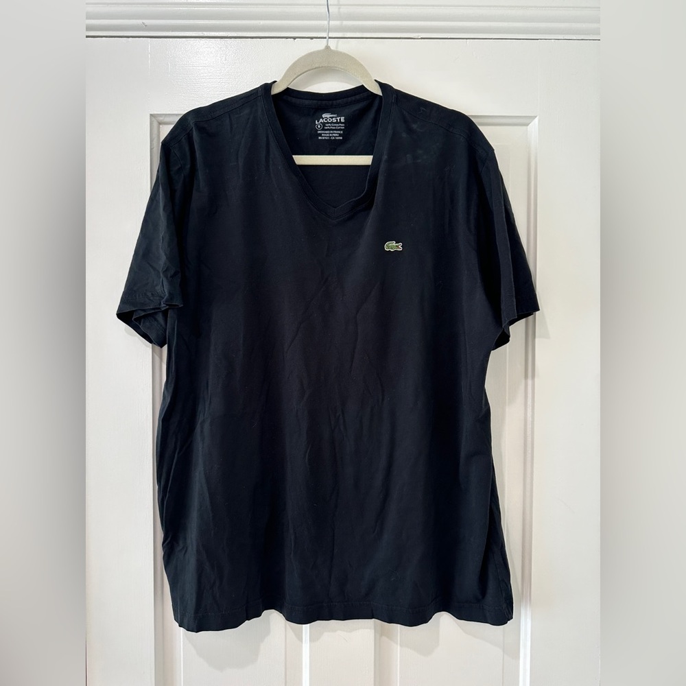 Lacoste men’s black v neck short sleeve t shirt